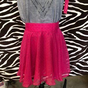 Pink polka dot skirt